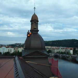 Výměna krytiny na věži domu - Rašínovo nábřeží Praha 